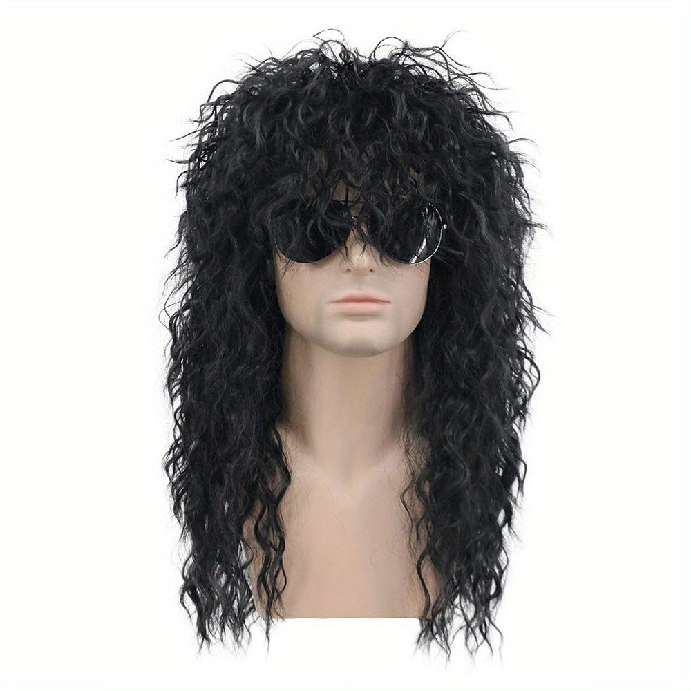 Men's 80s Rock Wig Punk Heavy Metal Mullet Wig
