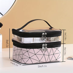 Waterproof Double Layer Cosmetic Bag Makeup Storage Organizer
