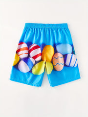 Easter Bunny Egg Print Beach Shorts Men