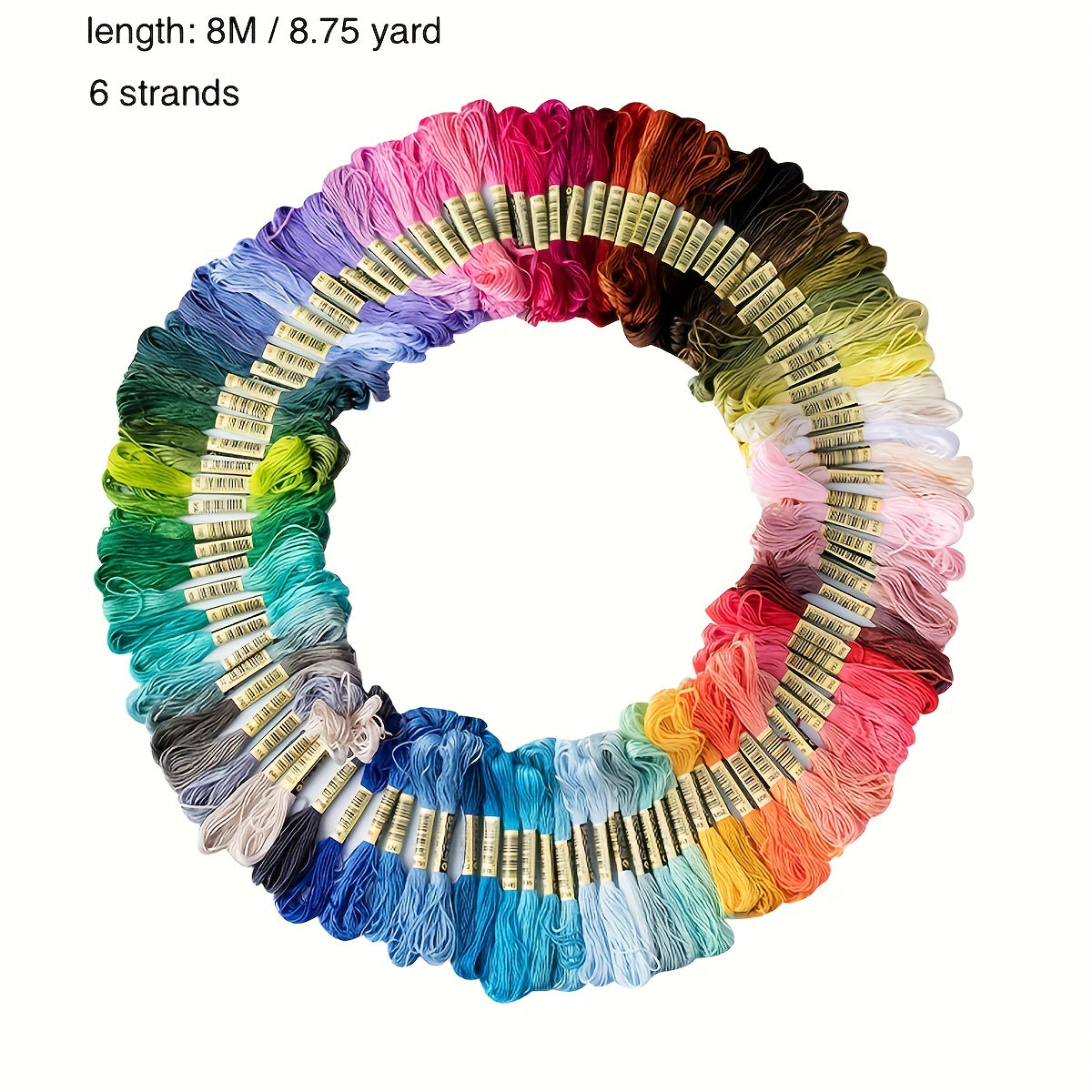 50 Skeins Embroidery Floss Rainbow Colors Cross Stitch Threads