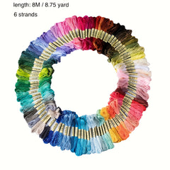 50 Skeins Embroidery Floss Rainbow Colors Cross Stitch Threads
