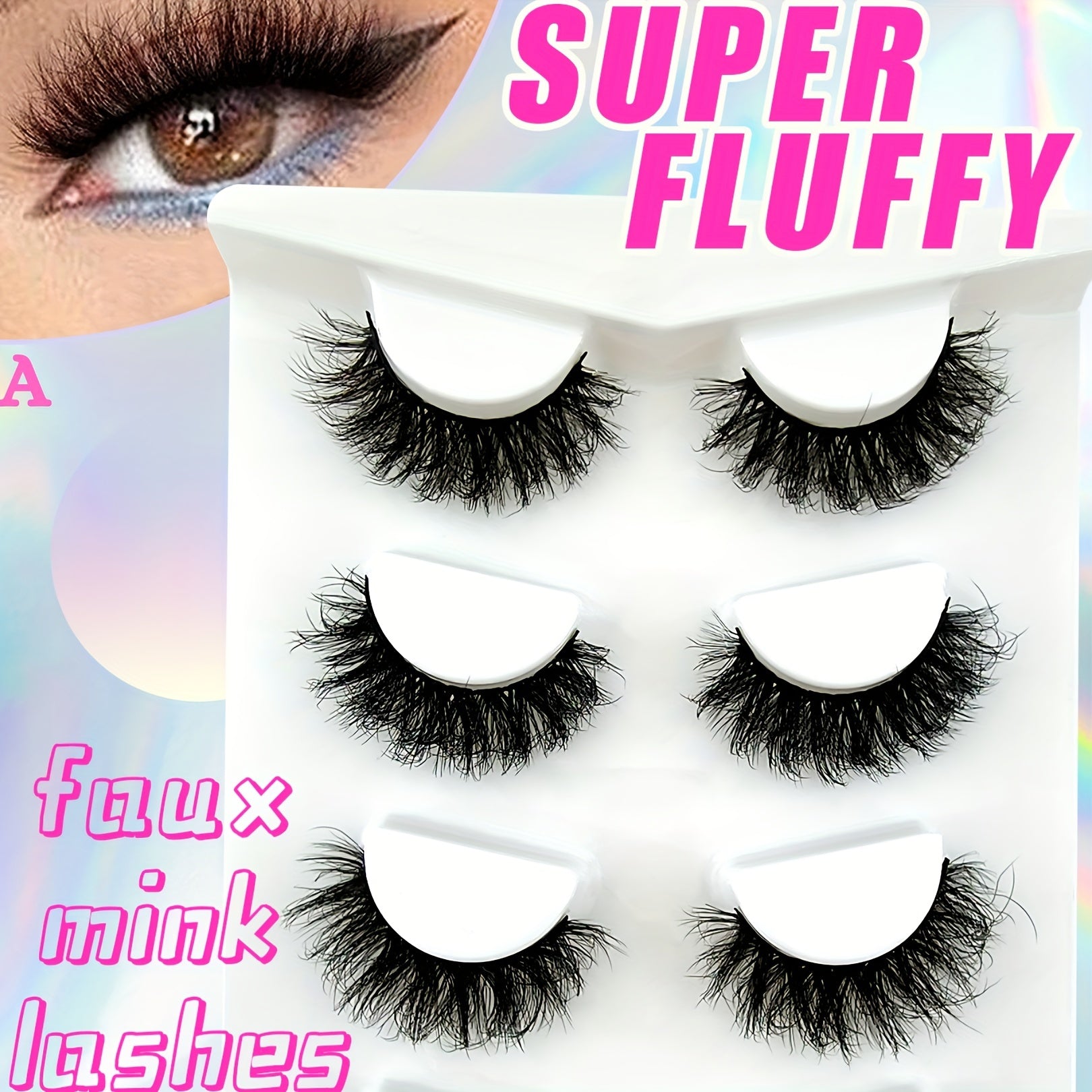 4 Pairs Thick & Curling Faux Mink False Eyelashes