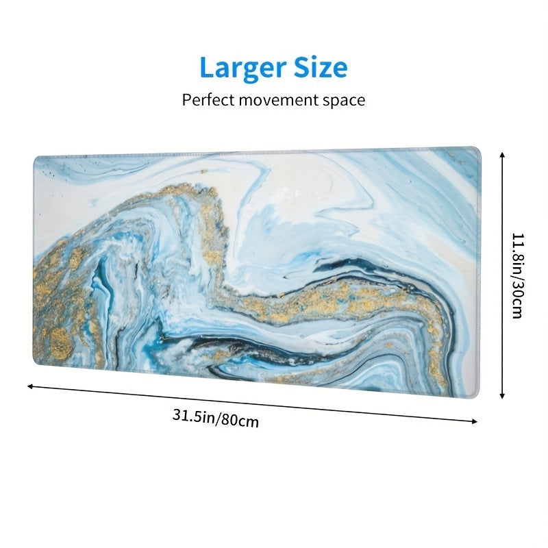 Marble Style Mouse Pad Gaming Mouse Pad 80x30cm Non-Slip Rubber Base Desk Mat