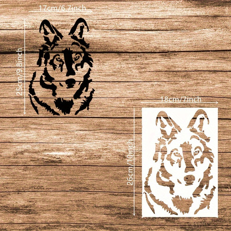 Wolf Pattern Stencil For DIY Painting On Fabric Car Boards Craft Projects