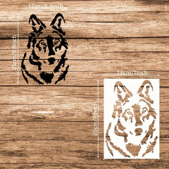 Wolf Pattern Stencil For DIY Painting On Fabric Car Boards Craft Projects