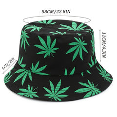 Maple Leaf Print Fisherman's Hat Sun Visor Large Eaves Hat