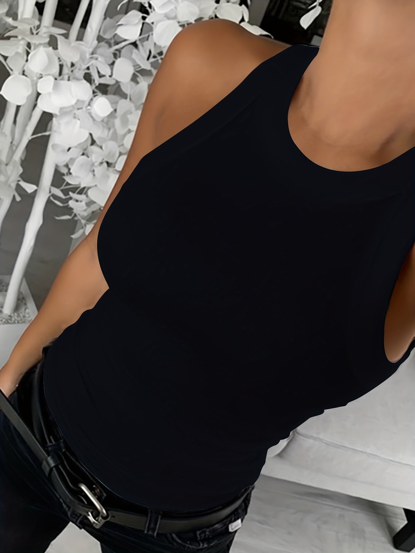Slim Sleeveless Tank Top Women's Clothing