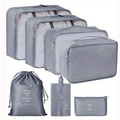 7pcs Travel Packing Cubes Mesh Luggage Storage Bag Underwear Clothes Organizer