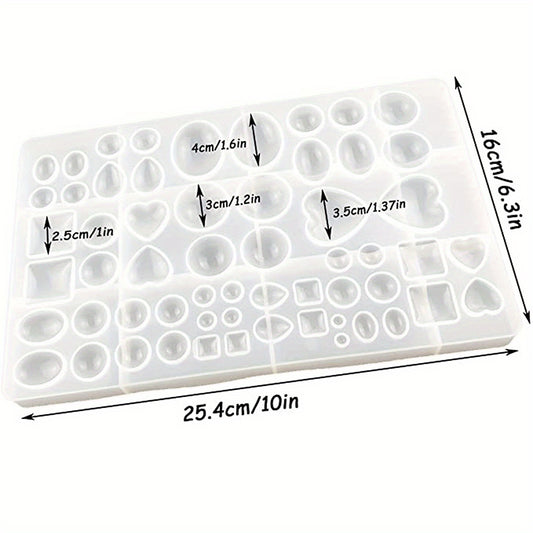 30 Styles Round Gemstone Silicone Casting Molds Holes Resin Epoxy DIY Crafts