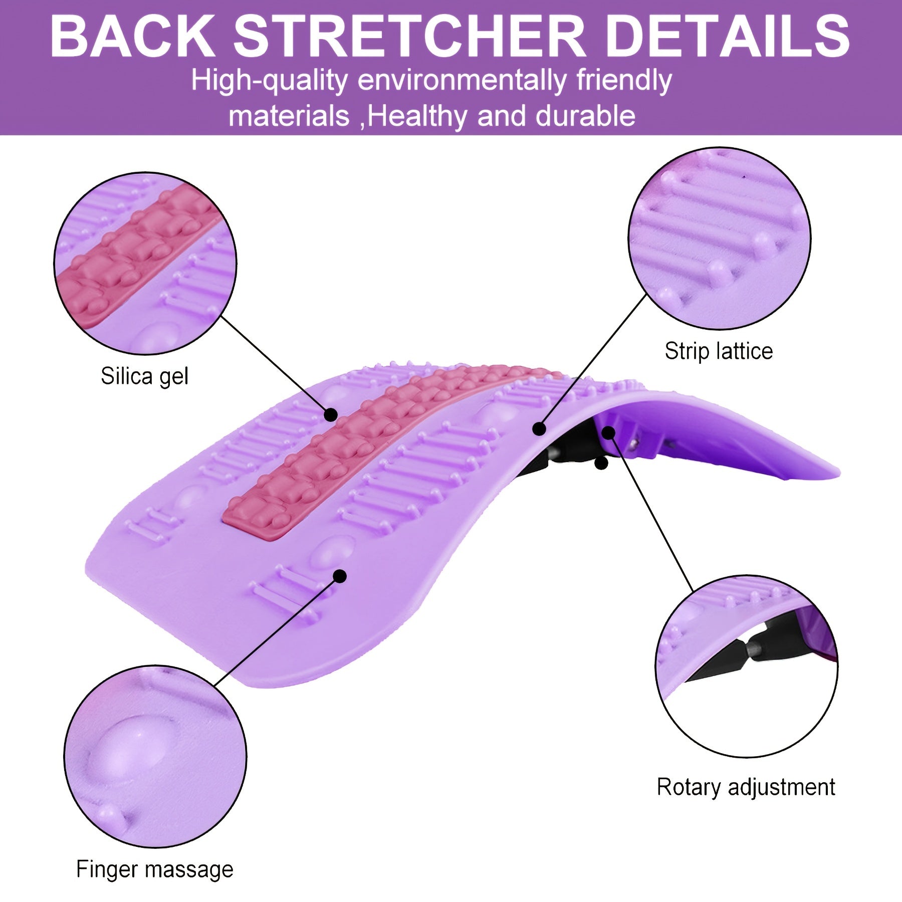 Silicone Lumbar Stretcher Massage Strip Back Cushion