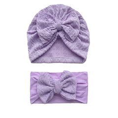 Baby Striped Bandana Hat & Headband Set for All Seasons