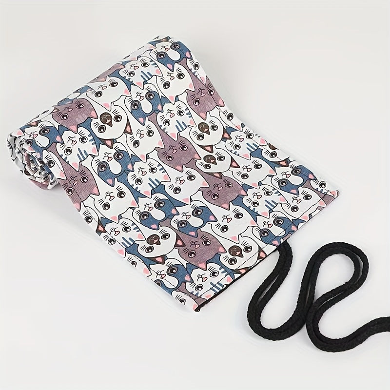 Big Headed Cat Printed Pencil Case Pencil Storage Bag