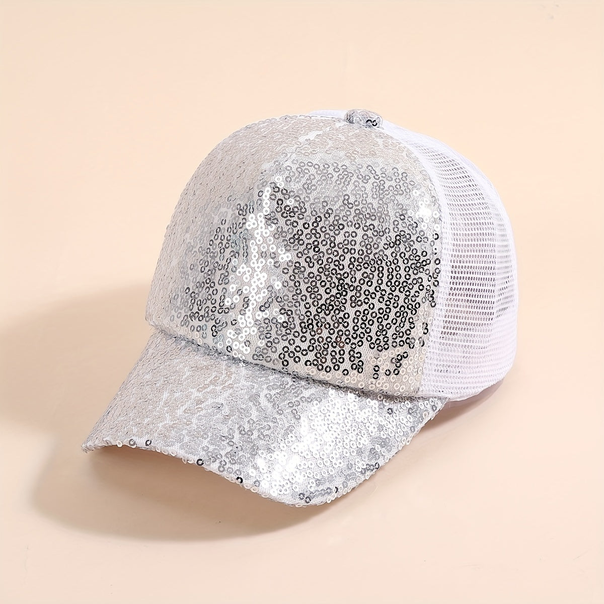 Sequined Mesh Kids Baseball Cap