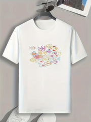 Fish Print Men's Graphic T shirt Casual Tee For Summer