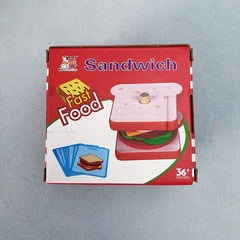 Wooden Burger Fries & Sandwich Playset for Kitchen Pretend Play