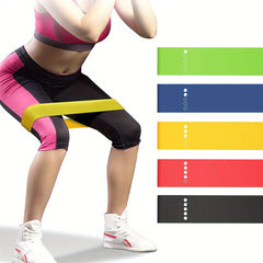 5pcs Fitness Elastic Resistance Bands Set - 5 Levels Yoga Tension Stretch Bands