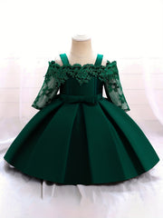 Princess Birthday Party Dress with Bow - Solid Fairy Dress