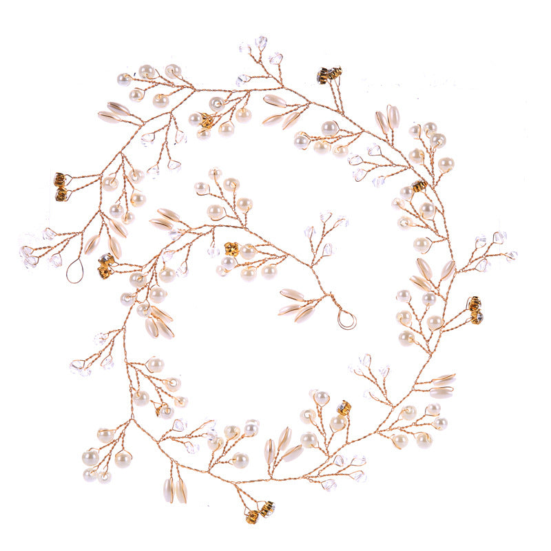 Western Wedding Hair Crown Faux Pearl Ornaments