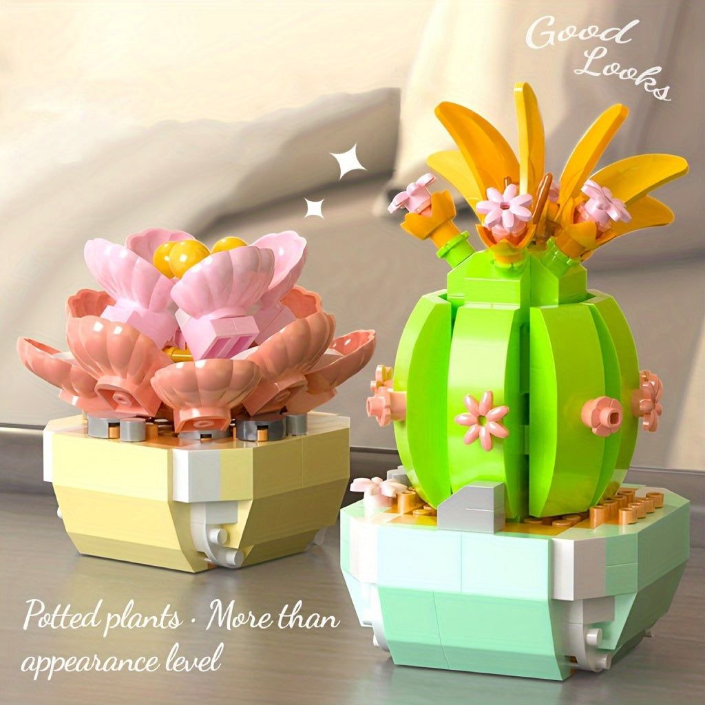 DIY Building Blocks Flower Desktop Decoration Car Decoration