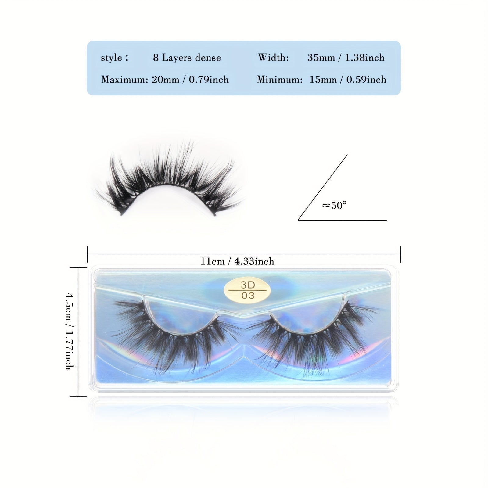 10 Styles Thick False Eyelashes Single Pair Travel Size