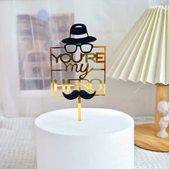Father's Acrylic Cake Plug - Love Dad Birthday Decoration