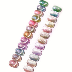12 Colors Magnetic Gel Nail Polish - Colorful Holographic Cat Eye Gel