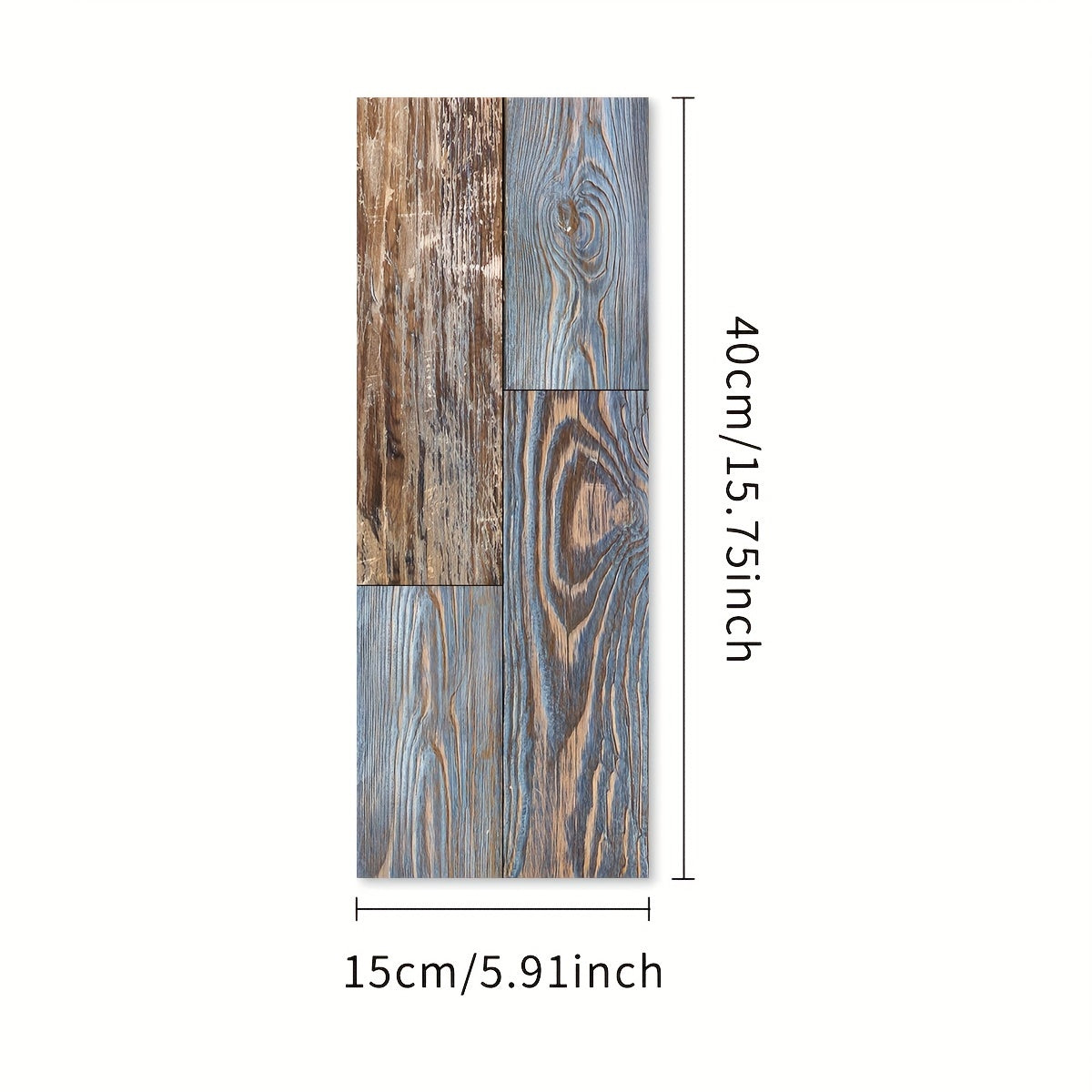 5pcs Wood Pattern Adhesive Floor Tiles 0.7mm PVC Flooring