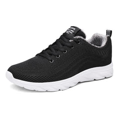 Men's Warm Lace Up Fleece Sneakers Winter Shoes