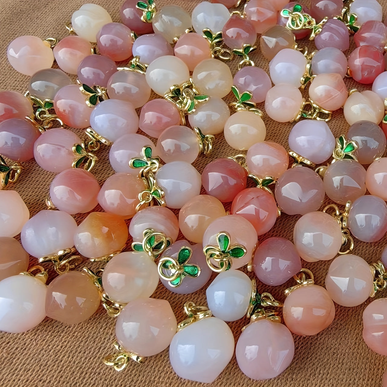 Southern Red Agate Peach Pendant Necklace Earrings Bracelet DIY Jewelry