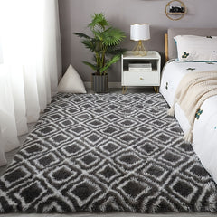 Soft Geometric Patterned Plush Rug for Bedroom 23.6x42.7in