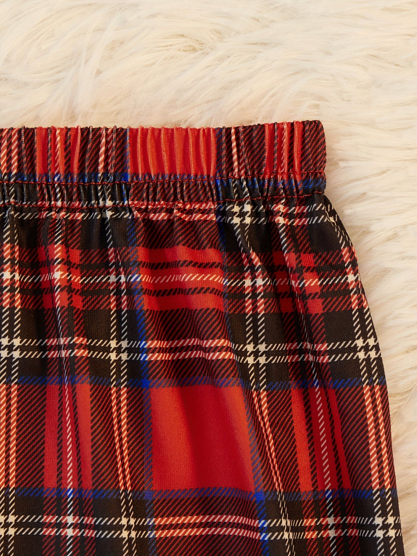 Christmas Plaid Pajama Set Long Sleeve Top & Pants