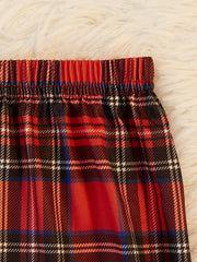 Christmas Plaid Pajama Set Long Sleeve Top & Pants