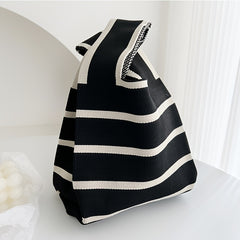 Checkerboard Tote Bag Casual Knit Handbag for Travel Gym & Outdoor Sports