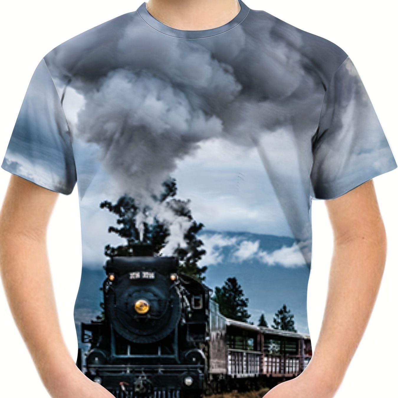 Boy's 3D Train Graphic T shirt Casual Tee Kid's Clothing