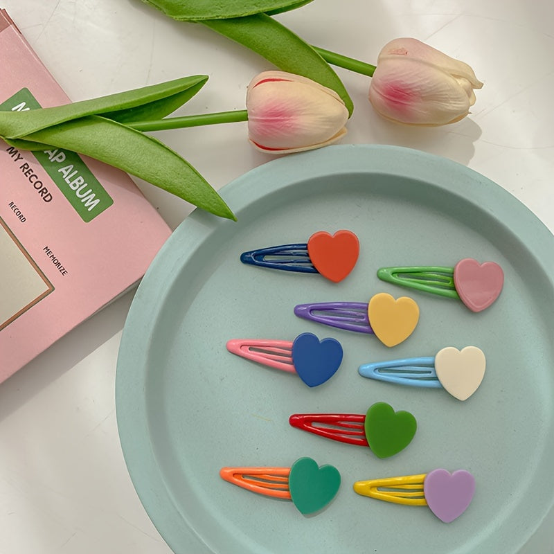 Colorful Heart Shape Hair Clip Sweet Headwear