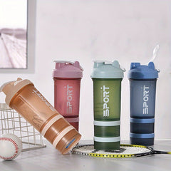 473ml Protein Shaker Bottle with 2 Compartment Boxes & Stirring Ball