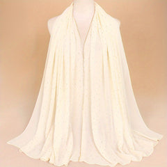 Rhinestone Chiffon Scarf Classic Hijab Solid Thin Shawl Women Headsca