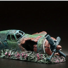 Aquarium Helicopter Wreckage Decor - Enhance Fish Habitat