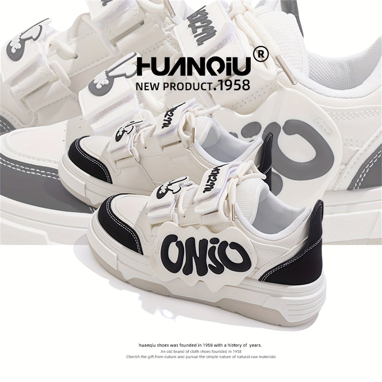 HUANQIU Women's Thick Sole Platform Casual Skate Shoes