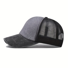 Snapback Trucker Hat Block Grid Baseball Cap Unisex Vintage Peaked Cap Dad Hat