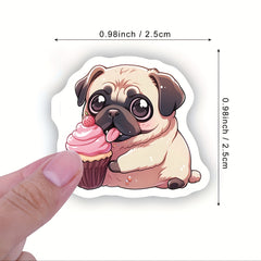 500 Pug Stickers Roll Scrapbook Laptop Bumper Skateboard