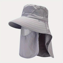 Mesh Bucket Hat with Neck Flap UV Protection