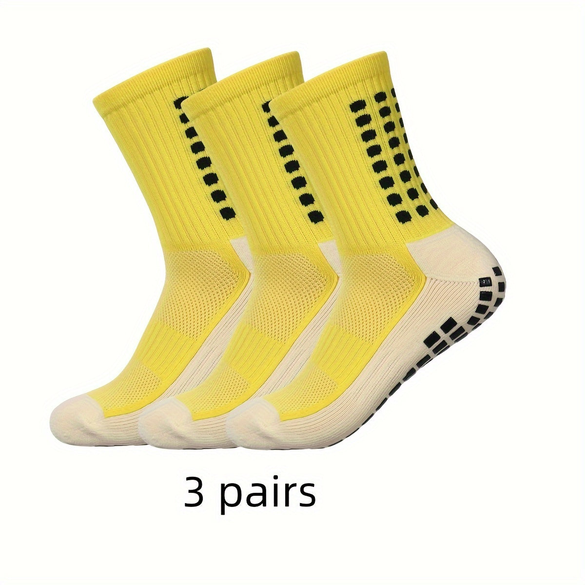 3 Pairs Men's Mid Crew Sport Socks Nylon Blend Breathable Sweat Absorbing