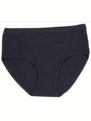 3 Pack Plus Size Basic Underwear Set Women's Plus Solid Panty