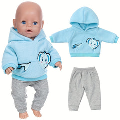 Elephant Doll Clothes for 43Cm Dolls Hoodie Pants Kids Gift