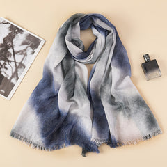 Tie Dye Scarf For Women Casual Thin Cotton Linen Pri