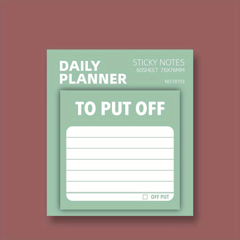 60 Sheets Cartoon Sticky Notes for Student Memo Book