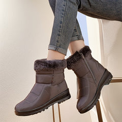 Women's Side Zip Snow Boots Plush Inner Thermal Ankle Boots Non Slip
