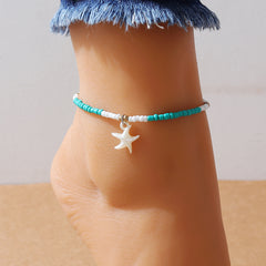 Y2K Style Rice Bead Starfish Anklet for Women