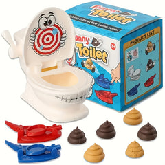 Toilet Shooting Game Set with Cartoon Toilet & Launchers - Kids' Entertainment